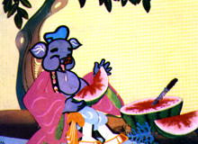Pigsy Eats Watermelon