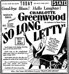 So Long Letty 1929 film