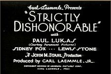 Strictly Dishonorable 1931 film